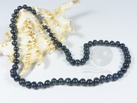 7-8mm black button-shape freshwater pearl necklace wholesale