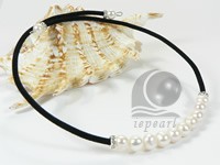 Leather & 7-8mm freshwater pearl necklace online wholesale
