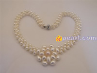 White freshwater pearl choker net necklace in wholesale price