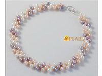 natural color 6-7mm potato pearl choker bridal necklace on sell