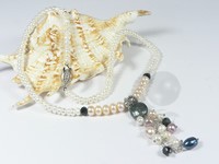 white button genuine freshwater pearl necklace wholesale