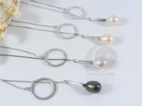Simple 925 silver necklace jewelry with 10-11mm pearl on sell