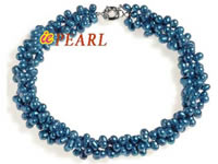 Wholesale clearance sale triple twisted top-drilled pearl neckla