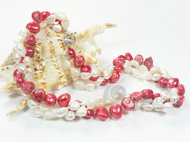 Final sale freshwater nugget pearl triple twisted necklace