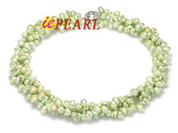 Wholesale 3 twisted strand 6-7mm side-drilled pearl necklace
