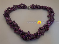 Three twisted strands 6*12mm blister pearl necklace wholesale