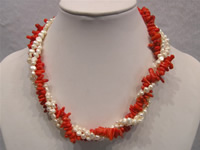 Wholesale two strands 4-5mm white freshwater pearl necklace