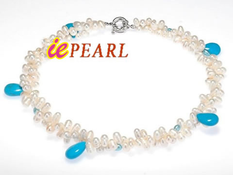 twisted double strands pearl necklace wholesale online