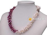 Drilled freshwater pearl necklace in wholesale price