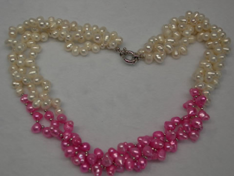 Wholesale 3 twisted strands freshwater pearl necklace online