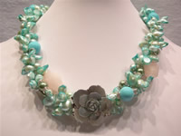 3 twisted strands blister pearl necklace with shell pearls whole