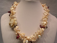 white twisted blister pearl necklace with south seashell pearls