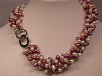 Four twisted strands top drill pearl necklace in wholesale price