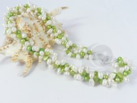 Three twisted strands freshwater pearl necklace wholesale