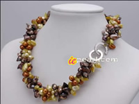 Twisted top drilled & blister pearl necklace wholesale online