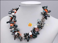 Wholesale 3 twisted strands blister pearl necklace with shell
