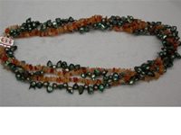 Wholesale twisted necklace made of blister pearls & agate