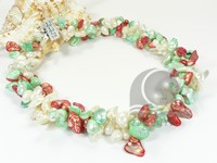 3 twisted strands multicolor blister pearl necklace wholesale