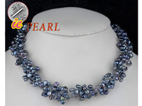 wholesale black freshwater nugget pearl illusion necklace