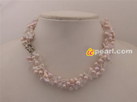 Lavender freshwater pearl and Chinese crystal necklace wholesale