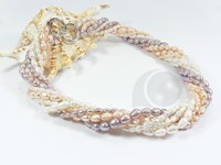 8 strands twisted natural color rice pearl jewelry wholesale