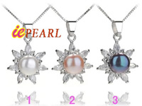 Wholesale 9-9.5mm freshwater pearl pendant of sunflower shape