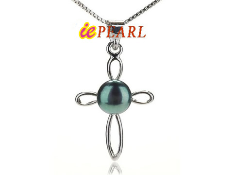 Wholesale 7.5-8mm freshwater pearl pendant with 18KGP