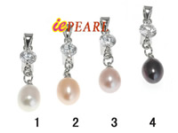 Wholesale  6*8m tear-drop freshwater pearl pendant