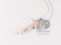 wholesale 3.3*5.8cm white cross shape Keshi pearl pendant