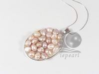 wholesale 3.5*4.8cm purple oval freshwater pearl pendant
