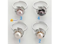 7.5-8mm freshwater pearl ring 18K GP mounting