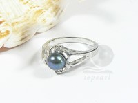 8-8.5mm freshwater pearl ring 18K GP mounting