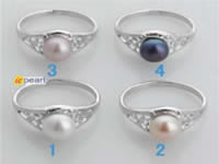 7-7.5mm freshwater pearl ring with 18KGP mounting.