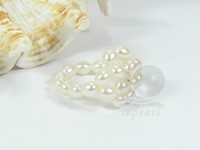 Premium rice freshwater pearl hand made ring wholesale