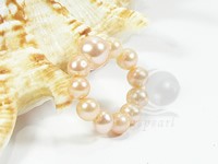 stretchy freshwater 4-5mm pearl rings on sale