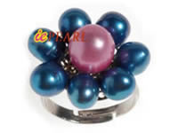 freshwater pearl rings in flower shape wholesale