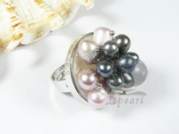 purple and black freshwater pearl ring
