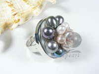 purple and black freshwater pearl ring