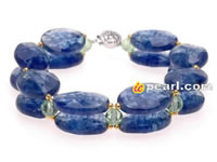 10*14mm blue oval cut watermelon gemstone bracelet