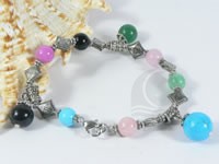 Bulk sale mix color different gemstone beads bracelet, vintage