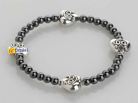 bulk sale black hematite mix with message beads stretchy bracele