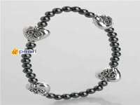 bulk sale black hematite mix with message beads stretchy bracele