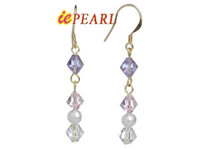 colorful crystal with cross pendant necklace earrings set