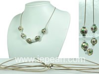 Wholesale 16mm round yellow cloisonne beads necklace