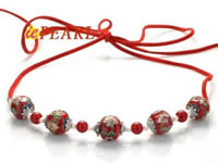Wholesale 16mm round red cloisonne beads necklace online