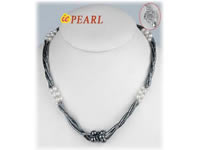 wholesale hematite twisted necklaces, mixed with pearls