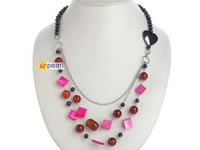 wholesale hand wire shell agate hematite necklace jewelry