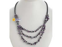 handcraft necklace made of hematite & amethyst gemstone on sell