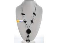 Wholesale elegant handcraft necklace with oval round agate
