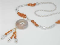 Elegant handmade oval round agate pendant necklace wholesale